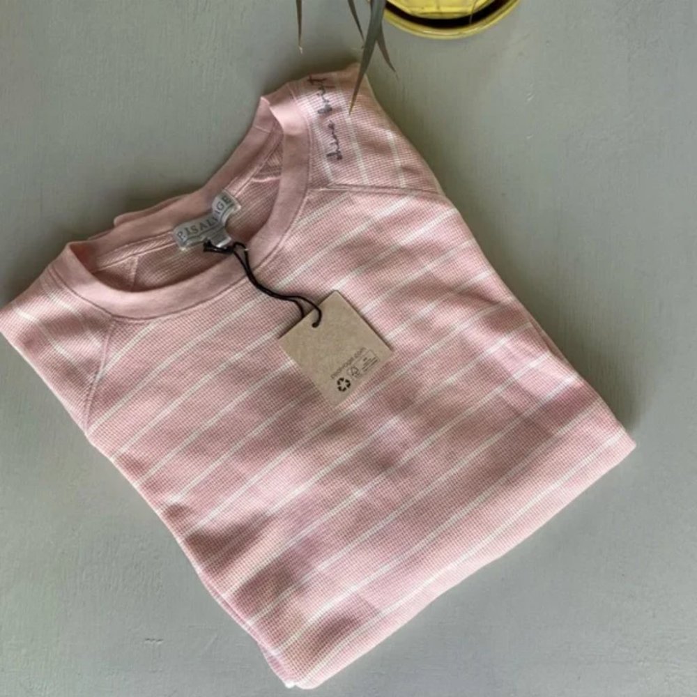 NWT PJ Salvage Blush Pink White Striped Shine Bright Thermal